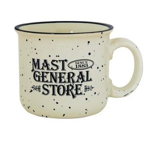 Mast General Store Campfire Ivory Speckled Ceramic Enamel Coffee Cup Mug, 15Oz